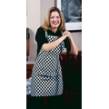 F33 Black/ White Checkerboard No Pocket Bib Apron W/ Neck Adjustment